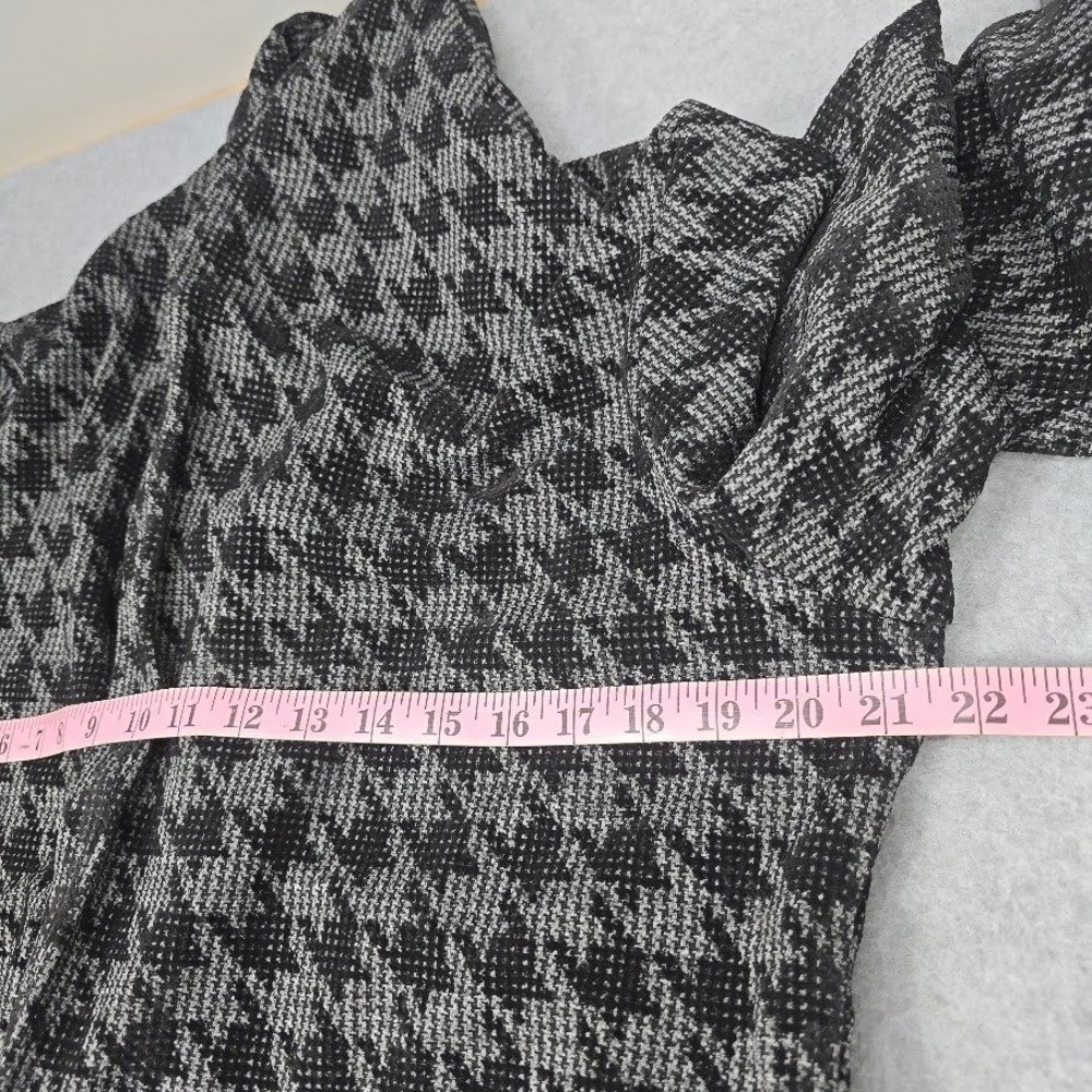 NWT Coldwater Creek Open Front Cardigan L Black Gray Houndstooth Deadstock USA - Picture 6 of 8